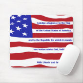 Amerikanische Flagge mit Versprechen auf Streifen Mousepad (Mit Mouse)