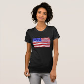 Amerikanische Flagge mit Versprechen auf Streifen T-Shirt (Vorne ganz)