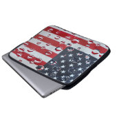 Amerikanische Flagge mit Wassertropfen Laptopschutzhülle (Vorne Knopf)