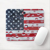 Amerikanische Flagge mit Wassertropfen Mousepad (Mit Mouse)