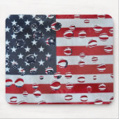 Amerikanische Flagge mit Wassertropfen Mousepad (Vorne)