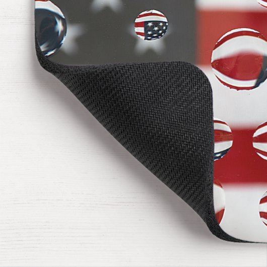 Amerikanische Flagge mit Wassertropfen Mousepad (Ecke)