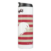 Amerikanische Flagge mit weißem Rooster Thermosbecher (Nach rechts gedreht)