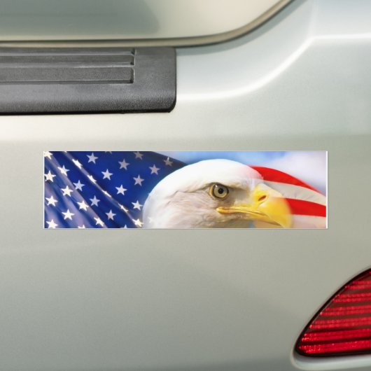 Amerikanische Flagge mit Weißkopfseeadler Autoaufkleber (Auf Auto)