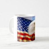 Amerikanische Flagge mit Weißkopfseeadler Kaffeetasse (Vorderseite Links)