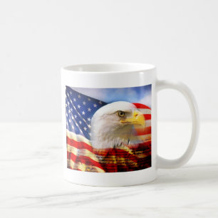 Amerikanische Flagge mit Weißkopfseeadler Kaffeetasse