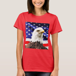 Amerikanische Flagge mit Weißkopfseeadler T-Shirt