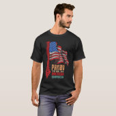 Amerikanische Flagge mit Wirbelsäule Frauen patrio T-Shirt (Vorne ganz)