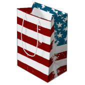 Amerikanische Flagge Mittlere Geschenktüte (Vorderseite Schrägansicht)