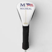 Amerikanische Flagge Monogramm Name Golf Headcover (Vorderseite)