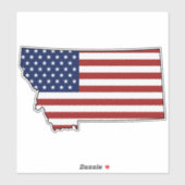 Amerikanische Flagge Montana Aufkleber (Blatt)