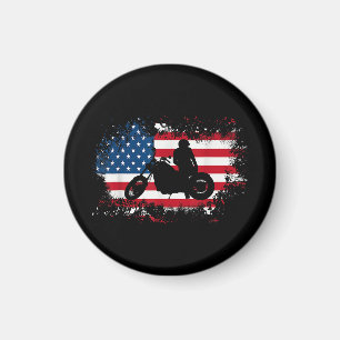 Amerikanische Flagge Motorrad Funny Sport Lover Magnet
