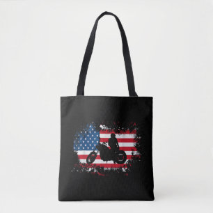 Amerikanische Flagge Motorrad Funny Sport Lover Tasche
