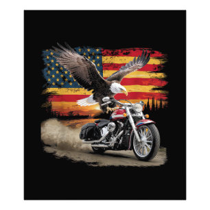 Amerikanische Flagge Motorrad T-Shirt USA-Flagge B Fotodruck