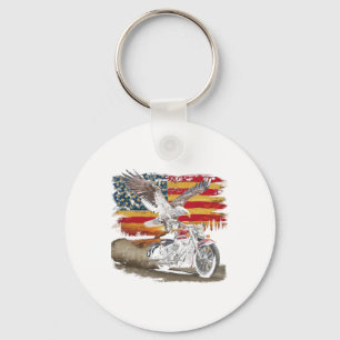 Amerikanische Flagge Motorrad Usa Flagge Biker Ret Schlüsselanhänger