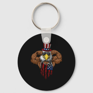 Amerikanische Flagge Muskulöser Weißkopfseeadler F Schlüsselanhänger