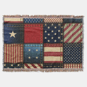 Amerikanische Flagge, Muster Nahtloses Muster. Decke