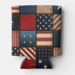 Amerikanische Flagge, Muster Nahtloses Muster. Dosenkühler