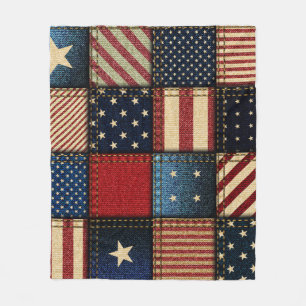 Amerikanische Flagge, Muster Nahtloses Muster. Fleecedecke