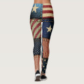 Amerikanische Flagge, Muster Nahtloses Muster. Leggings (Rückseite)