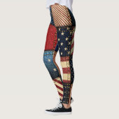 Amerikanische Flagge, Muster Nahtloses Muster. Leggings (Links)