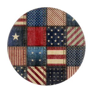 Amerikanische Flagge, Muster Nahtloses Muster. Schneidebrett