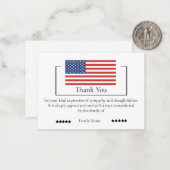 Amerikanische Flagge nach Beerdigung Dankeschön Ka Mitteilungskarte (Vorderseite/Rückseite Beispiel)