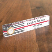 Amerikanische Flagge Namensplakette (Seite)