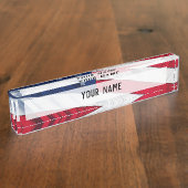 Amerikanische Flagge Namensplakette (Seite)