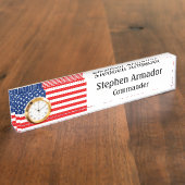 Amerikanische Flagge Namensplakette (Seite)