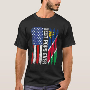 Amerikanische Flagge Namibia Flag Beste Pop je Fam T-Shirt