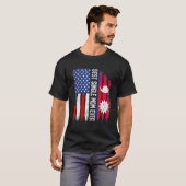 Amerikanische Flagge Nepal Flaggenflagge Bester Si T-Shirt (Vorne ganz)