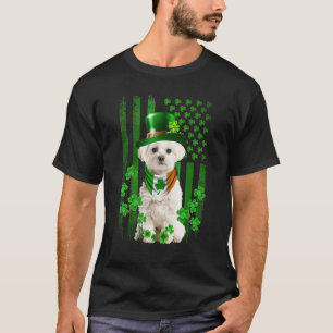 Amerikanische Flagge Niedlich maltesischer Hund St T-Shirt