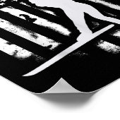 Amerikanische Flagge Nordic Ski Cool Skier Geschen Poster (Ecke)