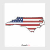 Amerikanische Flagge North Carolina Aufkleber (Blatt)