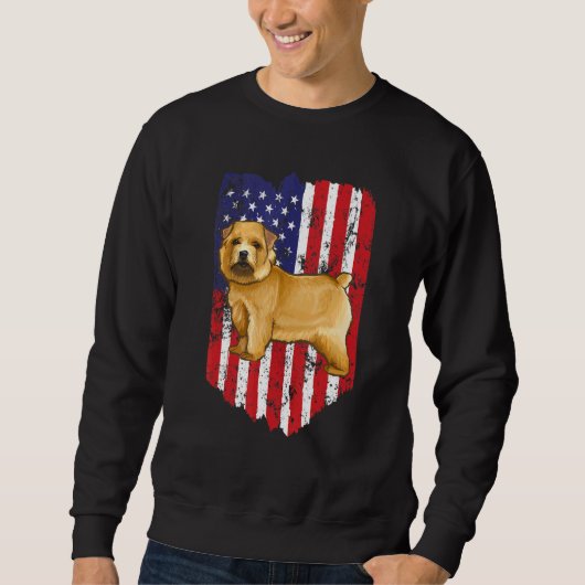 Amerikanische Flagge Norwich Terrier 4. Juli USA Sweatshirt (Vorderseite)