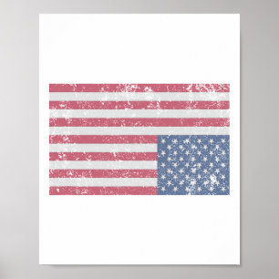 Amerikanische Flagge Notlage auf dem Kopf Vereinig Poster
