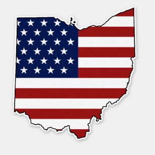 Amerikanische Flagge Ohio Aufkleber