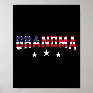 Amerikanische Flagge Oma 4. Juli Vintage Sterne An Poster