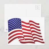 AMERIKANISCHE FLAGGE ONDULATING - GROSSE POSTKARTE (Vorne/Hinten)