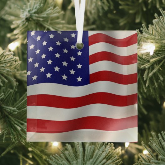 Amerikanische Flagge Ornament Aus Glas (Insitu)