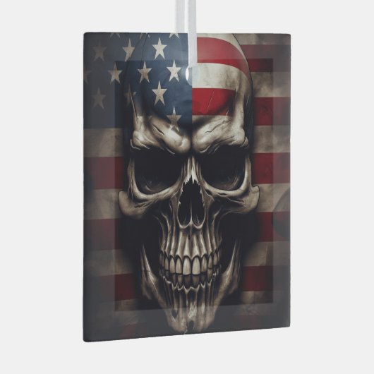 Amerikanische Flagge Ornament Aus Glas (Vorderseite Rechts)