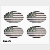 Amerikanische Flagge Ovaler Aufkleber (Blatt)