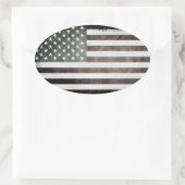 Amerikanische Flagge Ovaler Aufkleber (Tasche)