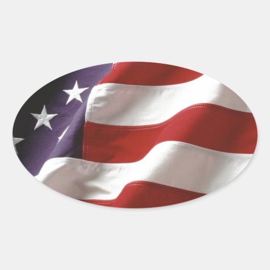 Amerikanische Flagge Ovaler Aufkleber (Vorderseite)