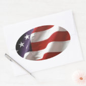 Amerikanische Flagge Ovaler Aufkleber (Umschlag)