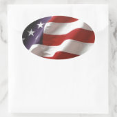 Amerikanische Flagge Ovaler Aufkleber (Tasche)
