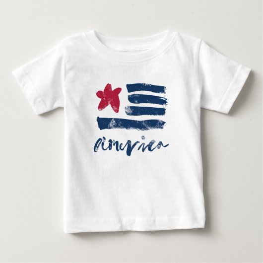 Amerikanische Flagge Paintstrokes Baby T-shirt (Vorderseite)