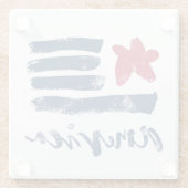 Amerikanische Flagge Paintstrokes Glasuntersetzer (Rückseite)