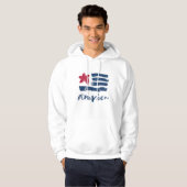 Amerikanische Flagge Paintstrokes Hoodie (Vorne ganz)